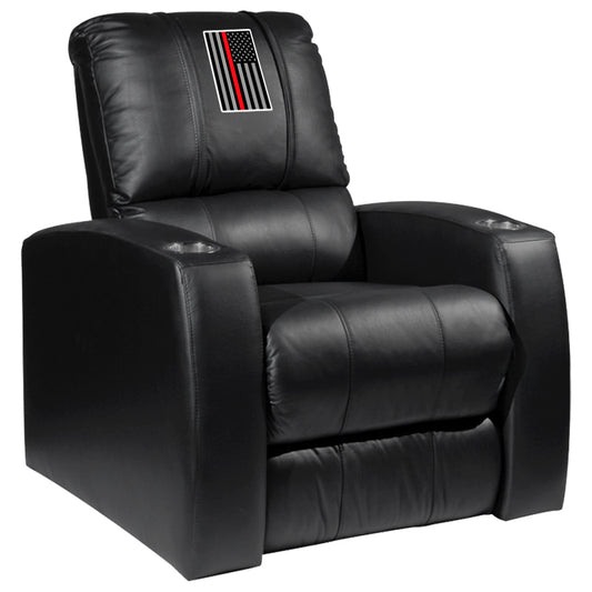 Relax Home Theater Recliner with Red Line Flag Vertical Logo Panel