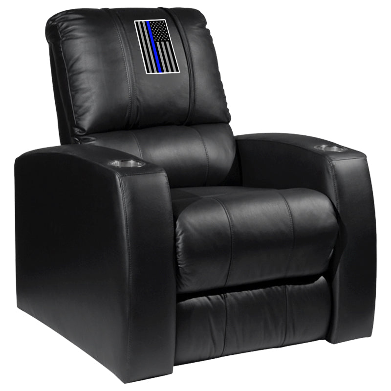 Relax Home Theater Recliner with Blue Line Flag Vertical Logo Panel