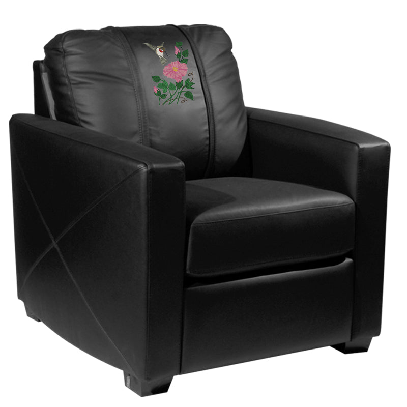 Silver Club Chair with Hummingbird Logo Panel