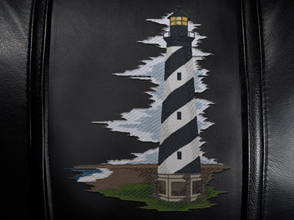 Silver Club Chair with Lighthouse Black & White Logo Panel