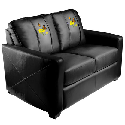 Silver Loveseat with Butterfly & Daisy Logo Panel