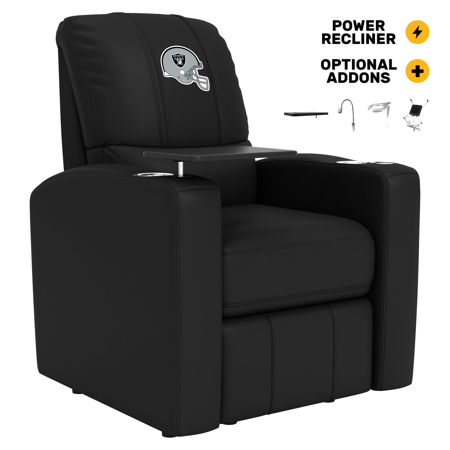 Stealth Power Plus Recliner with Las Vegas Raiders Helmet Logo