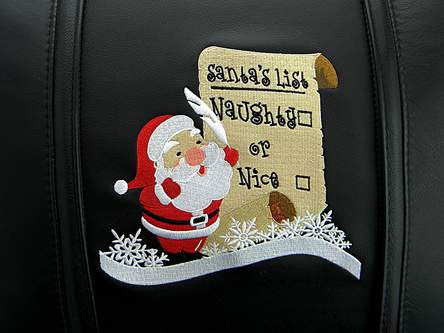 Silver Club Chair with Naughty or Nice Logo